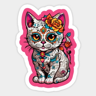 Sugar Skull Kitten Sticker